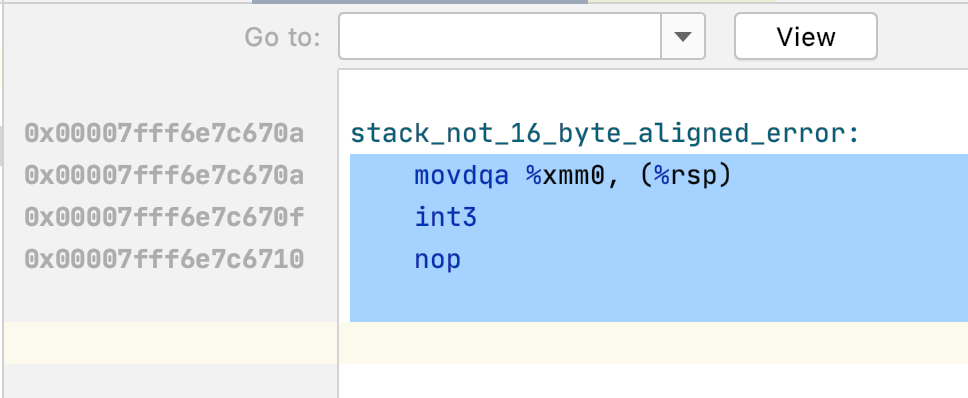 Stack Not Aligned Error